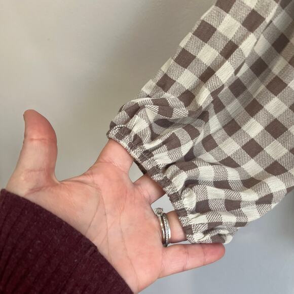 Torrid Brown Gingham Peasant Babydoll Boho Top Size 3X (US 3) - Picture 9 of 9